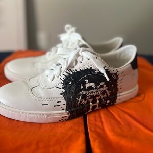 White and Black Graphic Sneakers Hermes s39 Rank A Inclusions Original Dust bag.
